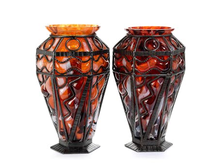 Paar Art déco-Vasen, wohl Verreries Schneider